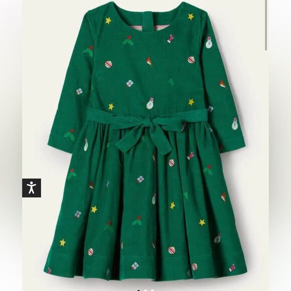 Boden Other - Boden Embroidered Cord Dress Forest Green Size 3-4Y